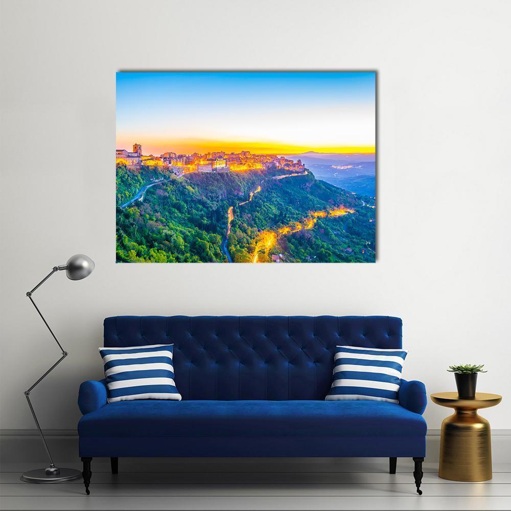 Enna Town In Sicily Canvas Wall Art-1 Piece-Gallery Wrap-48" x 32"-Tiaracle