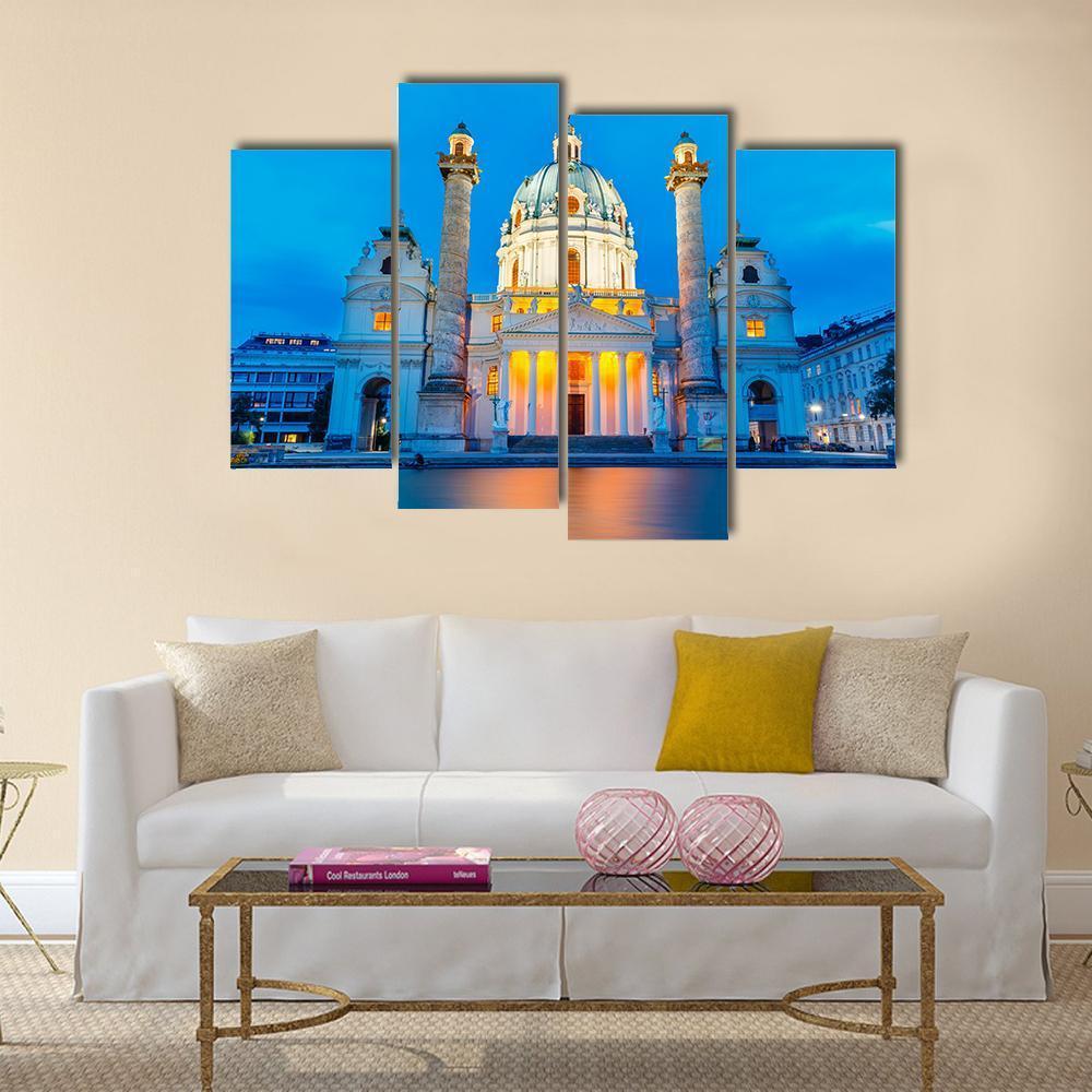 St Charles Church Canvas Wall Art-4 Pop-Gallery Wrap-50" x 32"-Tiaracle