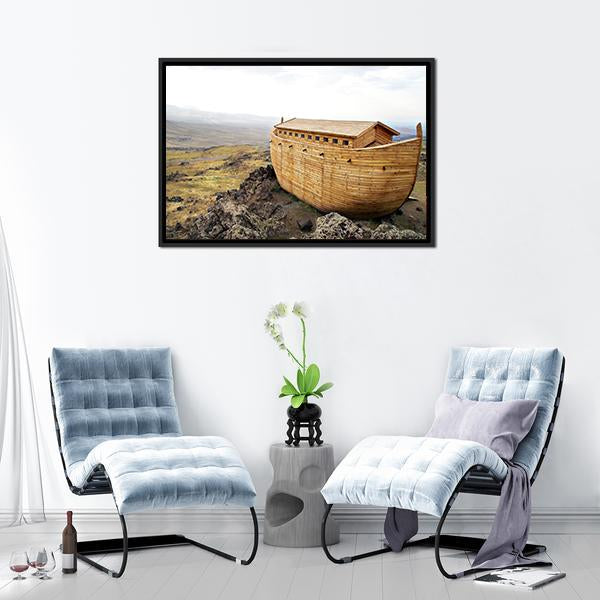 Noah's Ark Model Canvas Wall Art-1 Piece-Floating Frame-24" x 16"-Tiaracle