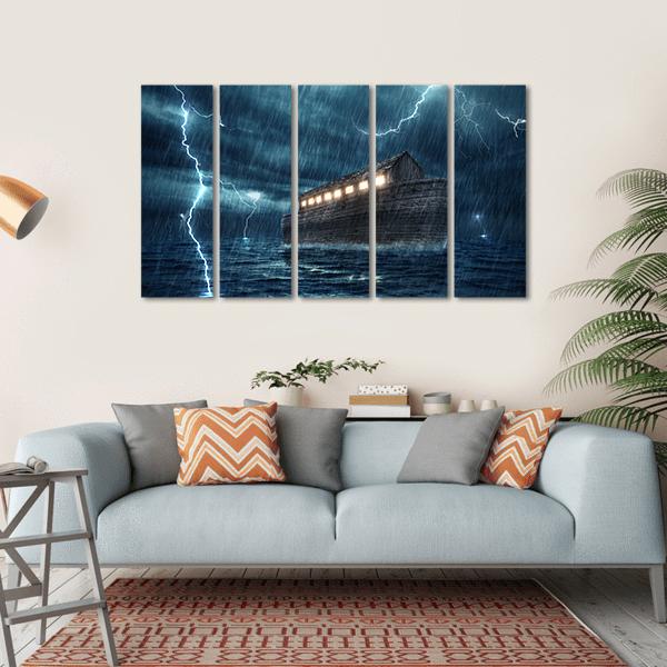 Noah's Ark Canvas Wall Art-5 Horizontal-Gallery Wrap-22" x 12"-Tiaracle