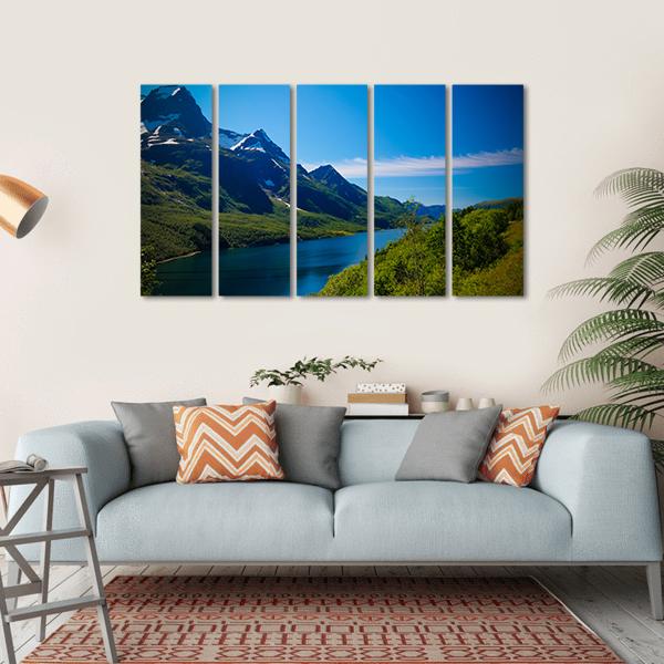 Nordfjorden & Svartisen Glacier Canvas Wall Art-5 Horizontal-Gallery Wrap-22" x 12"-Tiaracle