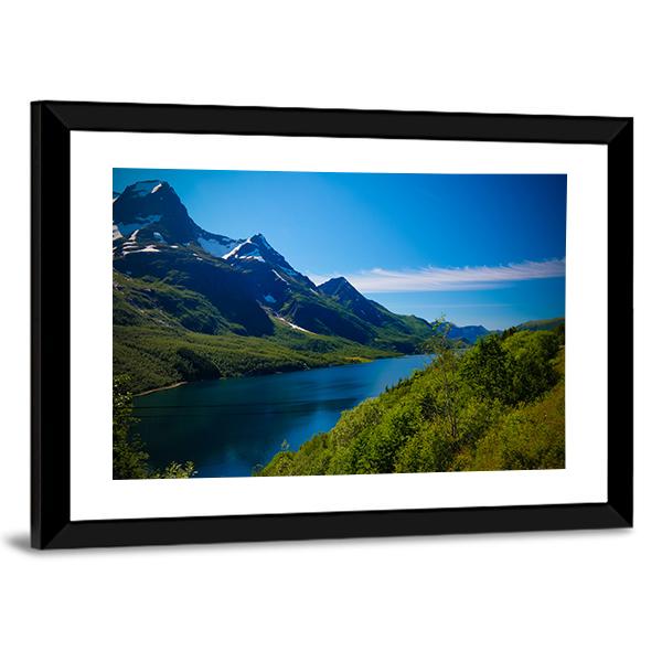 Nordfjorden & Svartisen Glacier Canvas Wall Art-3 Horizontal-Gallery Wrap-25" x 16"-Tiaracle