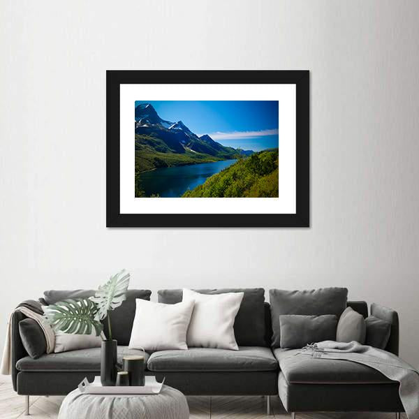 Nordfjorden & Svartisen Glacier Canvas Wall Art-3 Horizontal-Gallery Wrap-25" x 16"-Tiaracle