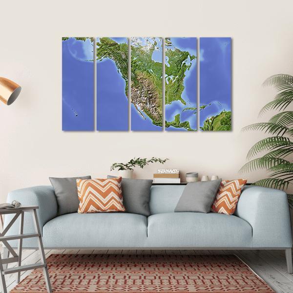 North & Central America Canvas Wall Art-5 Horizontal-Gallery Wrap-22" x 12"-Tiaracle