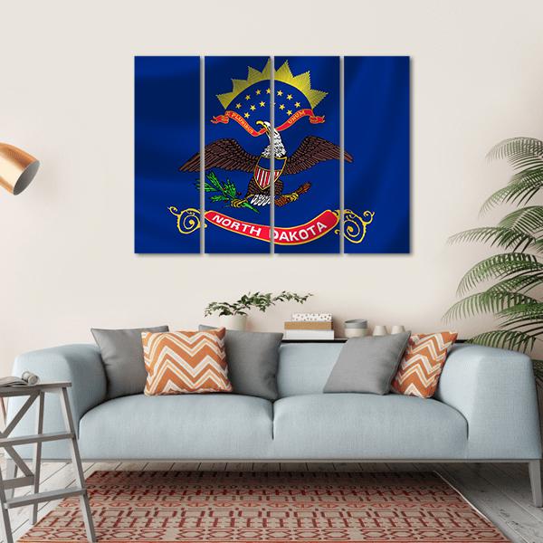 North Dakota Flag Canvas Wall Art-4 Horizontal-Gallery Wrap-34" x 24"-Tiaracle