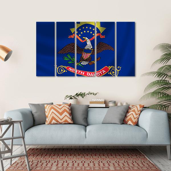 North Dakota Flag Canvas Wall Art-5 Horizontal-Gallery Wrap-22" x 12"-Tiaracle