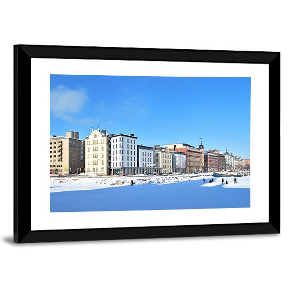 North Quay In Winter Canvas Wall Art-3 Horizontal-Gallery Wrap-25" x 16"-Tiaracle