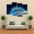 Northern Lights Over Planet Earth Canvas Wall Art-4 Pop-Gallery Wrap-50" x 32"-Tiaracle