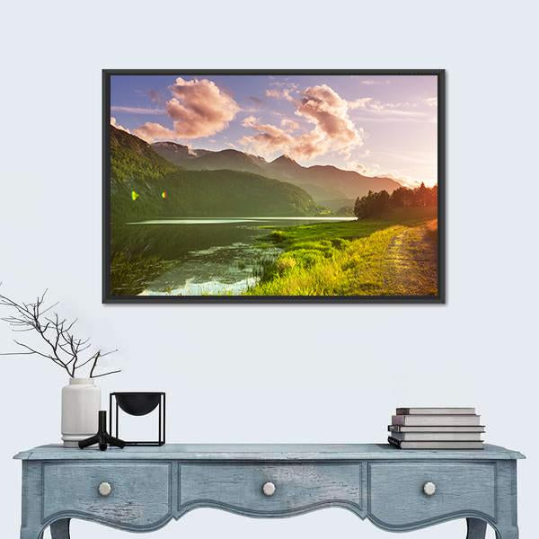 Norway Landscapes Canvas Wall Art-1 Piece-Floating Frame-24" x 16"-Tiaracle