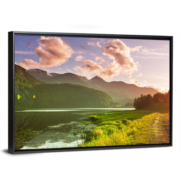Norway Landscapes Canvas Wall Art-3 Horizontal-Gallery Wrap-25" x 16"-Tiaracle
