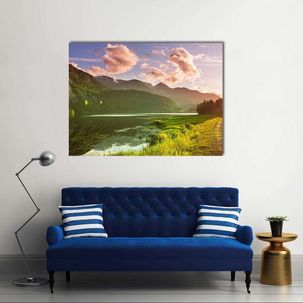 Norway Landscapes Canvas Wall Art-1 Piece-Gallery Wrap-48" x 32"-Tiaracle