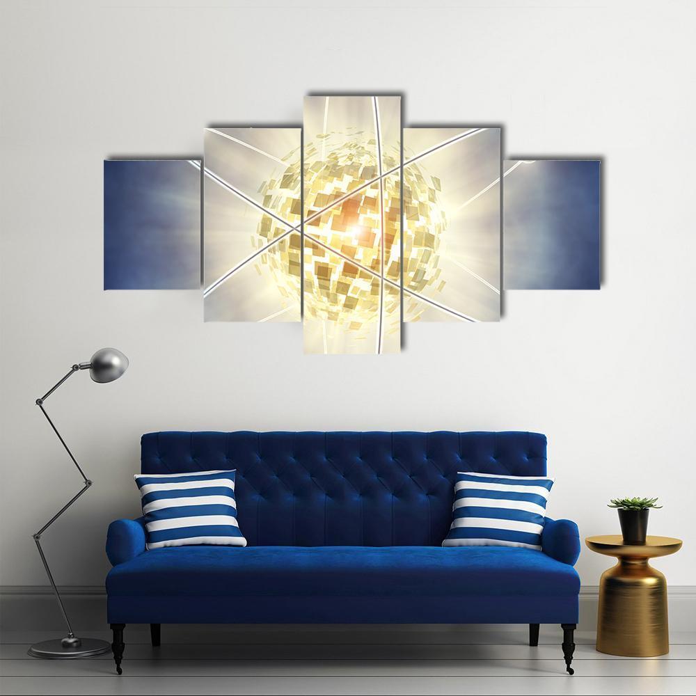 Nuclear Fission Concept Canvas Wall Art-5 Star-Gallery Wrap-62" x 32"-Tiaracle
