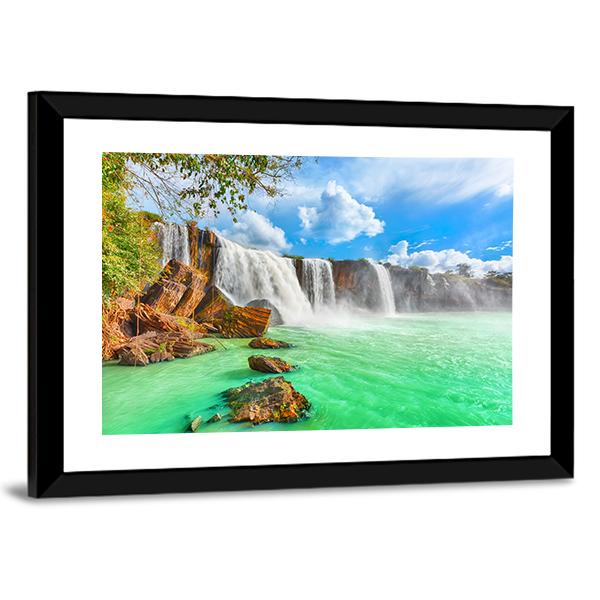 Nur Waterfall Vietnam Canvas Wall Art-3 Horizontal-Gallery Wrap-25" x 16"-Tiaracle
