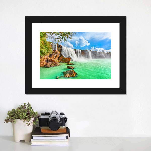 Nur Waterfall Vietnam Canvas Wall Art-3 Horizontal-Gallery Wrap-25" x 16"-Tiaracle