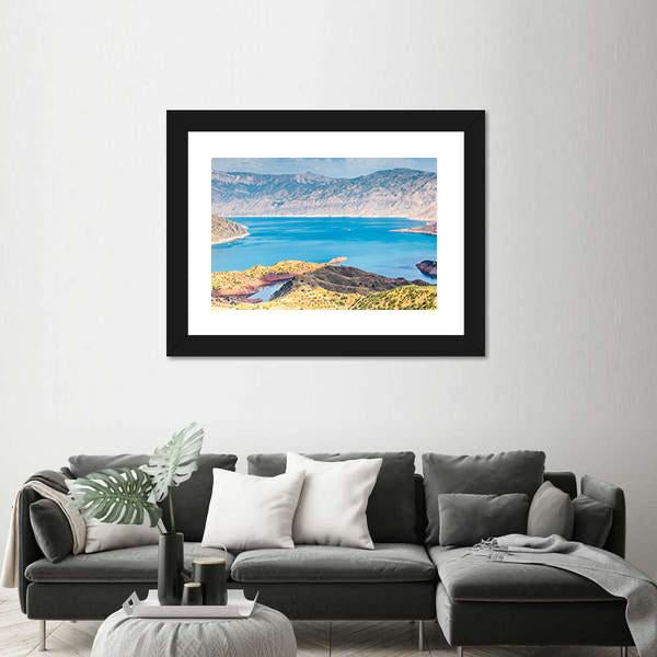 Nurek Reservoir Tajikistan Canvas Wall Art-3 Horizontal-Gallery Wrap-25" x 16"-Tiaracle