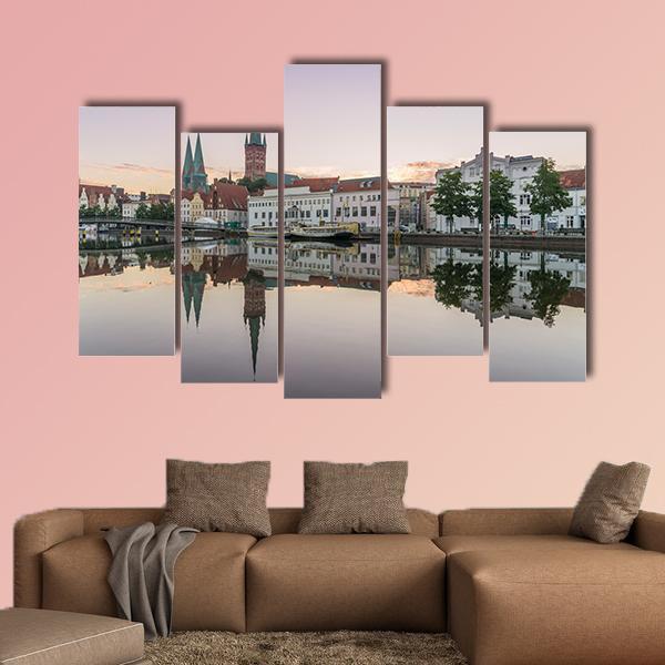 Obertrave In Lubeck Canvas Wall Art-5 Pop-Gallery Wrap-47" x 32"-Tiaracle