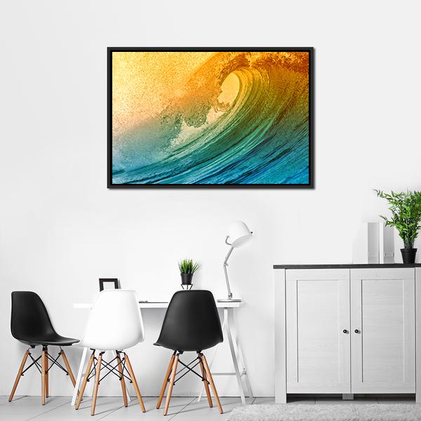 Ocean Wave At Morning Canvas Wall Art-3 Horizontal-Gallery Wrap-25" x 16"-Tiaracle