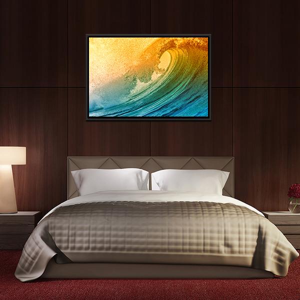 Ocean Wave At Morning Canvas Wall Art-3 Horizontal-Gallery Wrap-25" x 16"-Tiaracle