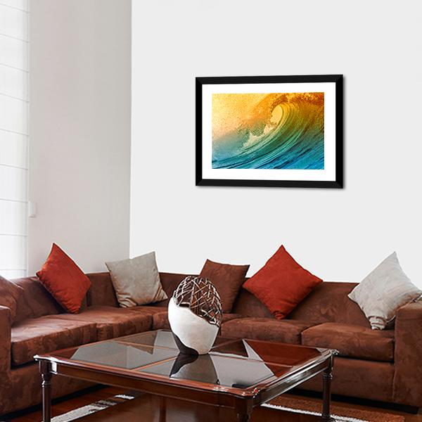 Ocean Wave At Morning Canvas Wall Art-3 Horizontal-Gallery Wrap-25" x 16"-Tiaracle