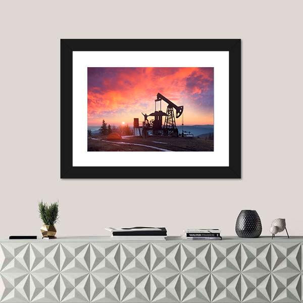Oil & Gas Electric Pump Panoramic Canvas Wall Art-1 Piece-36" x 12"-Tiaracle