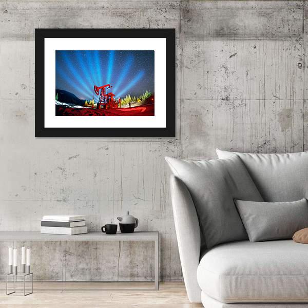 Oil & Gas Extraction Pump Panoramic Canvas Wall Art-1 Piece-36" x 12"-Tiaracle