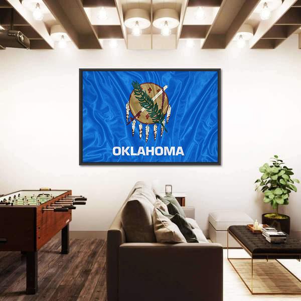 Oklahoma Flag Canvas Wall Art-3 Horizontal-Gallery Wrap-25" x 16"-Tiaracle