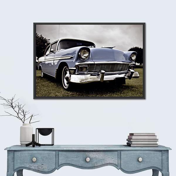 Old American Car Canvas Wall Art-1 Piece-Floating Frame-24" x 16"-Tiaracle