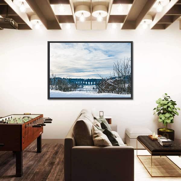 Old Chirk Railway Bridge Canvas Wall Art-3 Horizontal-Gallery Wrap-25" x 16"-Tiaracle