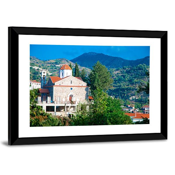 Old Church In Troodos Mountains Canvas Wall Art-3 Horizontal-Gallery Wrap-25" x 16"-Tiaracle