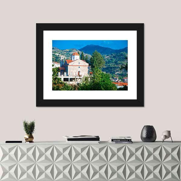 Old Church In Troodos Mountains Canvas Wall Art-3 Horizontal-Gallery Wrap-25" x 16"-Tiaracle