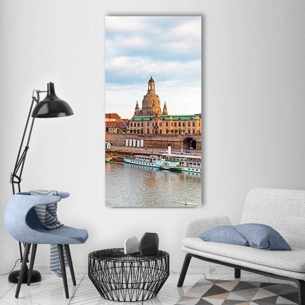 Old Dresden Over River Vertical Canvas Wall Art-1 Vertical-Gallery Wrap-12" x 24"-Tiaracle