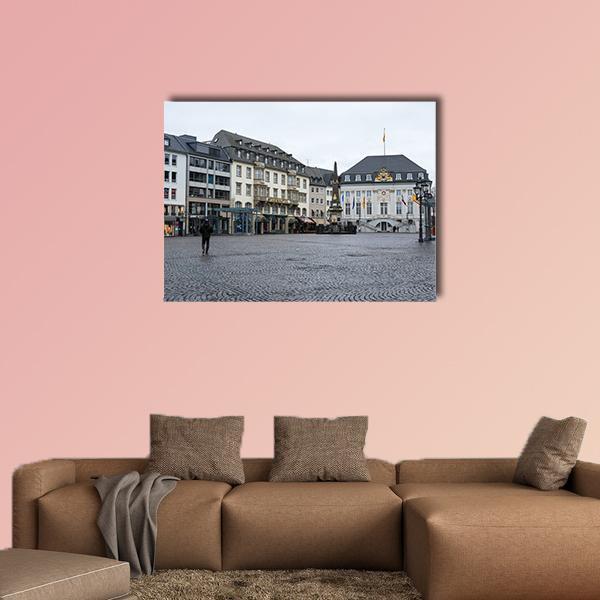 Old Houses In Bonn Canvas Wall Art-1 Piece-Gallery Wrap-48" x 32"-Tiaracle