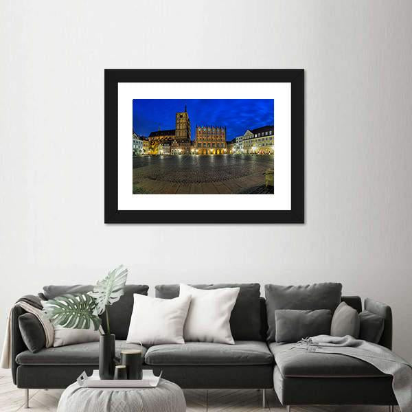 Old Market Square Germany Canvas Wall Art-3 Horizontal-Gallery Wrap-25" x 16"-Tiaracle