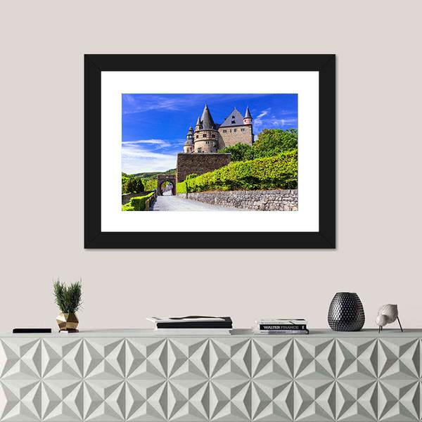 Old Medieval Castle Burresheim Canvas Wall Art-1 Piece-Framed Print-20" x 16"-Tiaracle