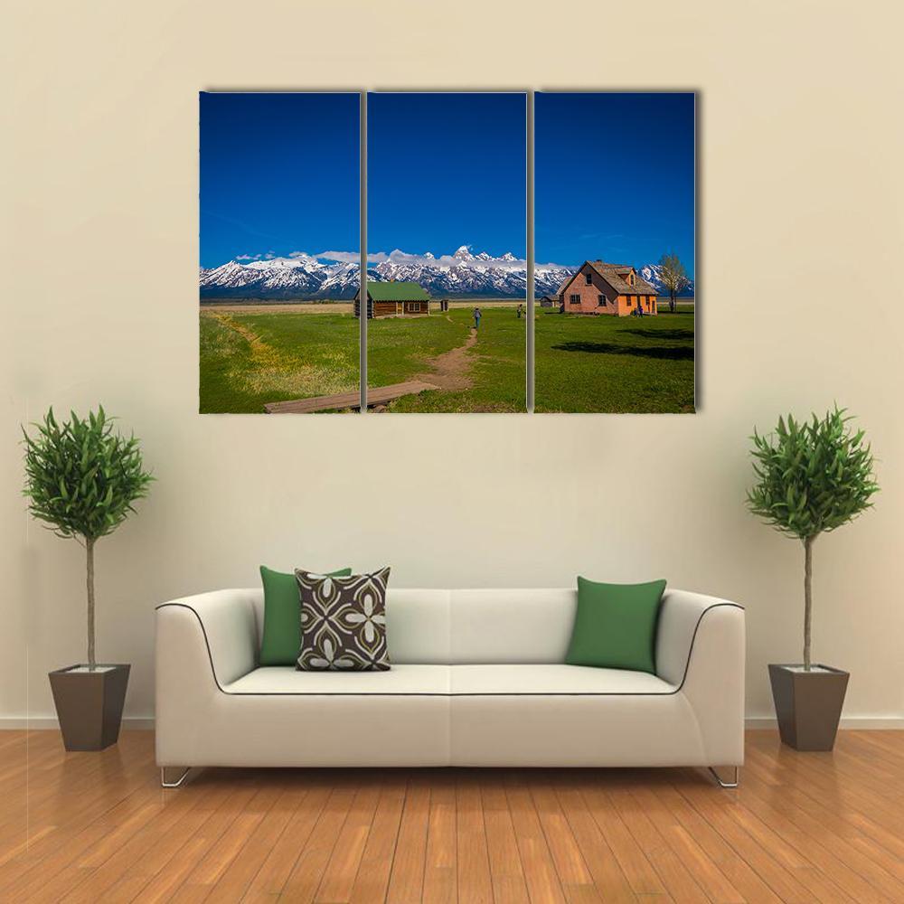Old Mormon Barn Canvas Wall Art-3 Horizontal-Gallery Wrap-37" x 24"-Tiaracle