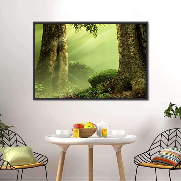 Old Mossy Trees Canvas Wall Art-3 Horizontal-Gallery Wrap-25" x 16"-Tiaracle