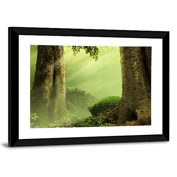 Old Mossy Trees Canvas Wall Art-3 Horizontal-Gallery Wrap-25" x 16"-Tiaracle