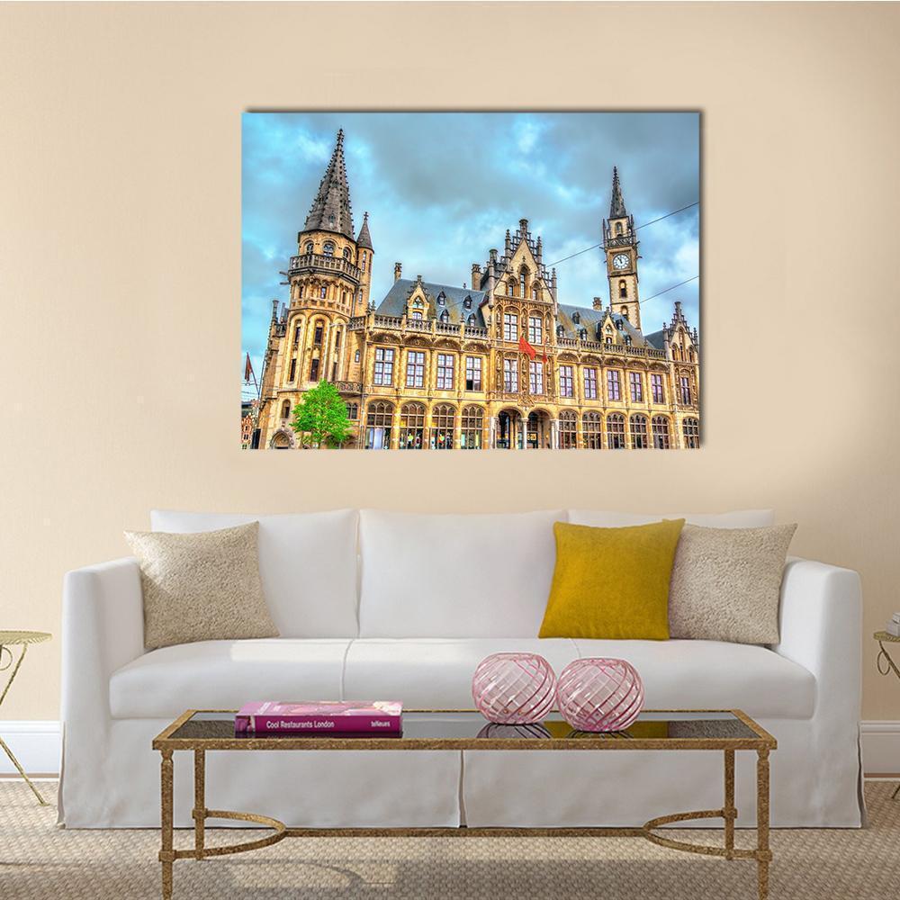 Old Post Office In Ghent Canvas Wall Art-1 Piece-Gallery Wrap-36" x 24"-Tiaracle