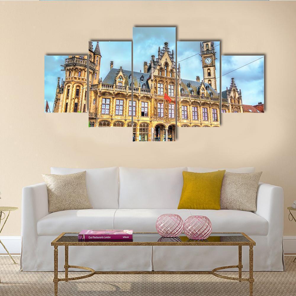 Old Post Office In Ghent Canvas Wall Art-5 Star-Gallery Wrap-62" x 32"-Tiaracle