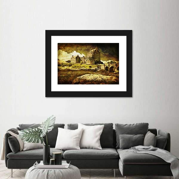 Old Scottish Castle Canvas Wall Art-3 Horizontal-Gallery Wrap-25" x 16"-Tiaracle