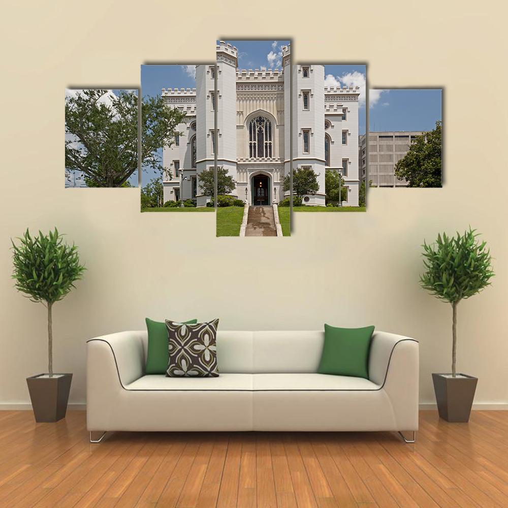 Capitol Building Louisiana Canvas Wall Art-5 Star-Gallery Wrap-62" x 32"-Tiaracle