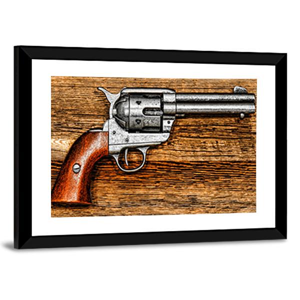 Old Style Revolver Canvas Wall Art-3 Horizontal-Gallery Wrap-25" x 16"-Tiaracle