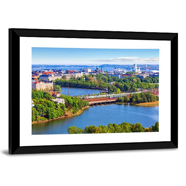Old Town In Helsinki Panoramic Canvas Wall Art-1 Piece-36" x 12"-Tiaracle