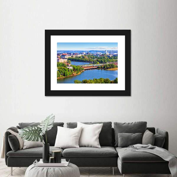 Old Town In Helsinki Panoramic Canvas Wall Art-1 Piece-36" x 12"-Tiaracle
