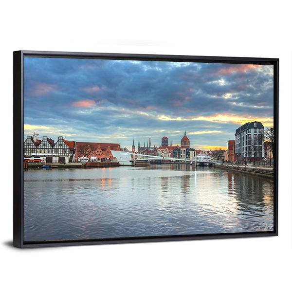 Old Town Of Gdansk Canvas Wall Art-3 Horizontal-Gallery Wrap-25" x 16"-Tiaracle