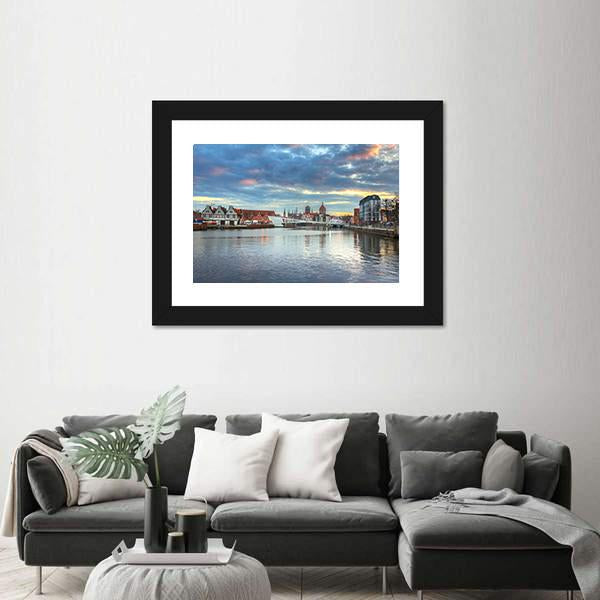 Old Town Of Gdansk Canvas Wall Art-3 Horizontal-Gallery Wrap-25" x 16"-Tiaracle