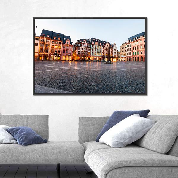 Old Town Of Mainz Canvas Wall Art-1 Piece-Floating Frame-24" x 16"-Tiaracle