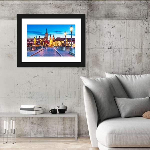 Old Town Of Wurzburg Canvas Wall Art-3 Horizontal-Gallery Wrap-25" x 16"-Tiaracle