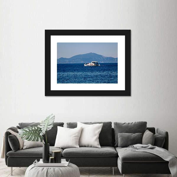 Old Wooden Boat Sailing Canvas Wall Art-3 Horizontal-Gallery Wrap-25" x 16"-Tiaracle