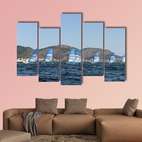 Olympics Games In Brazil Canvas Wall Art-5 Pop-Gallery Wrap-47" x 32"-Tiaracle